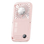 Pink Portable Cooling Fan with Neck Lanyard & Phone Stand - USB Rechargeable