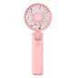 Pink Dual-Blade Portable Neck Fan - Rechargeable USB Fan with Carabiner