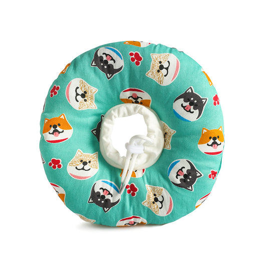 2 pcs Shiba Inu pattern Pet Recovery Collar - Comfortable Anti-Lick Cone for Cats & Dogs Size M