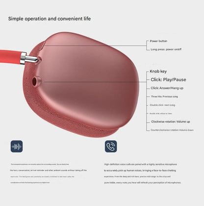 Silver Bluetooth Over-Ear Headphones - Mesh Headband, Wireless, Rotatable Earcups