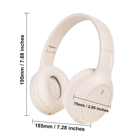 Khaki Over-Ear Wireless Headphones - Immersive Sound, 360° Surround Sound