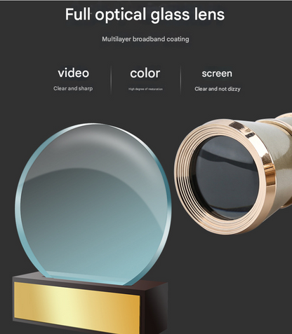 Champagne Gold Elegant Theatre Binoculars - Portable & Stylish Handheld Opera Glasses (Focal length: 200mm)