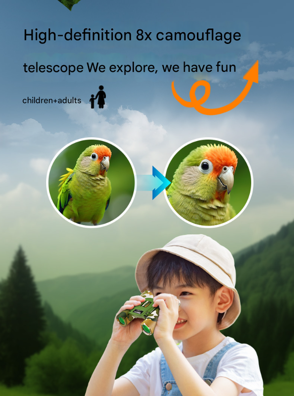 Camouflage color Mini Pocket Binoculars - 8x21 High Power Colorful Binoculars for Kids