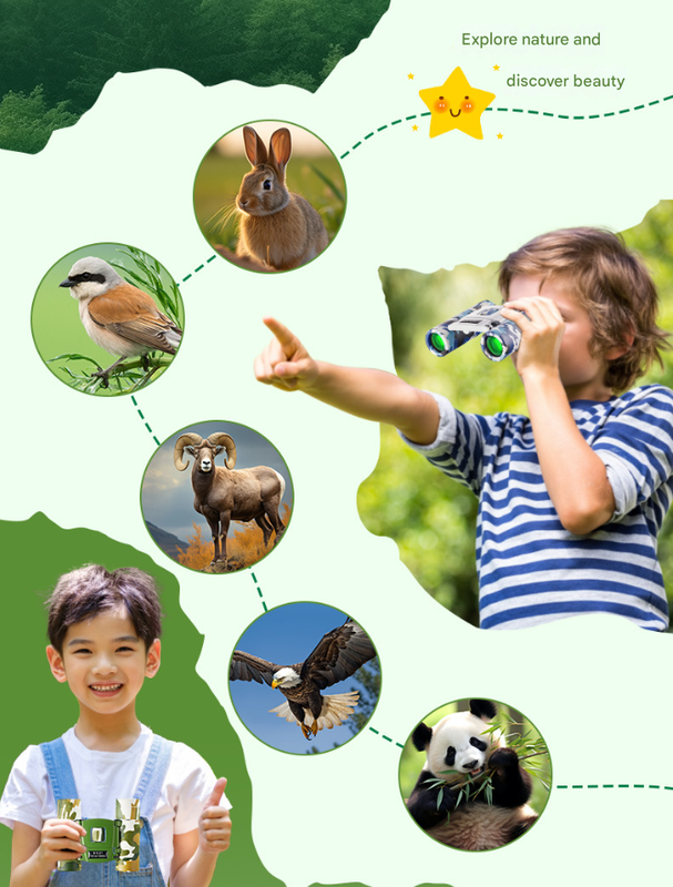 Camouflage color Mini Pocket Binoculars - 8x21 High Power Colorful Binoculars for Kids