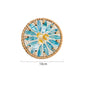 (Blue Leaf Fruit Pattern) Set of 5 Rattan & Shell Coasters - Decorative & Heat Resistant