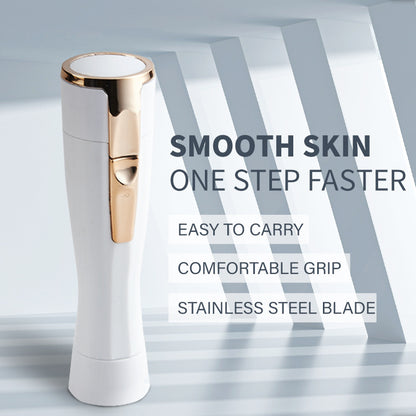 White Electric Shaver for Women - Painless Hair Remover with USB Charging
