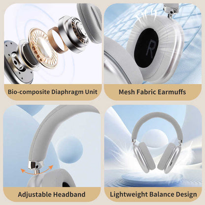 Green Wireless Over-Ear Headphones - Bluetooth 5.3, Knob Control