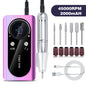 Purple Professional 45000RPM Rechargeable Nail Drill - Portable Electric Nail File for Manicure & Pedicure