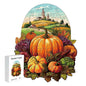 Harvest Pumpkins Wooden Puzzle - Vegetable & Fruit Design, Home Decor, Educational Toy (Size L)