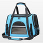 Portable Pet Bag for Small Dogs and Cats - Light blue Travel Tote with Pet Mat (44x25x28cm)