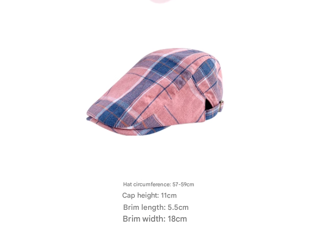 2-PCS Black Lightweight Checkered Flat Cap - Adjustable Retro Driver Hat for Men & Women