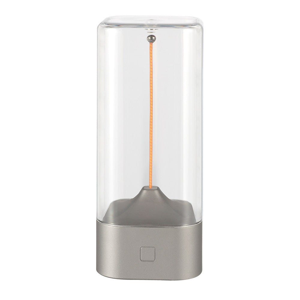 Silver Portable Magnetic Table Lamp with Bendable LED - USB-C Rechargeable
