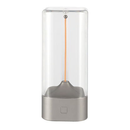 Silver Portable Magnetic Table Lamp with Bendable LED - USB-C Rechargeable