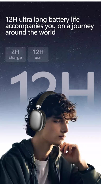 Green Comfortable Over-Ear Headphones - Hi-Fi Sound, Long Battery, Swivel Control