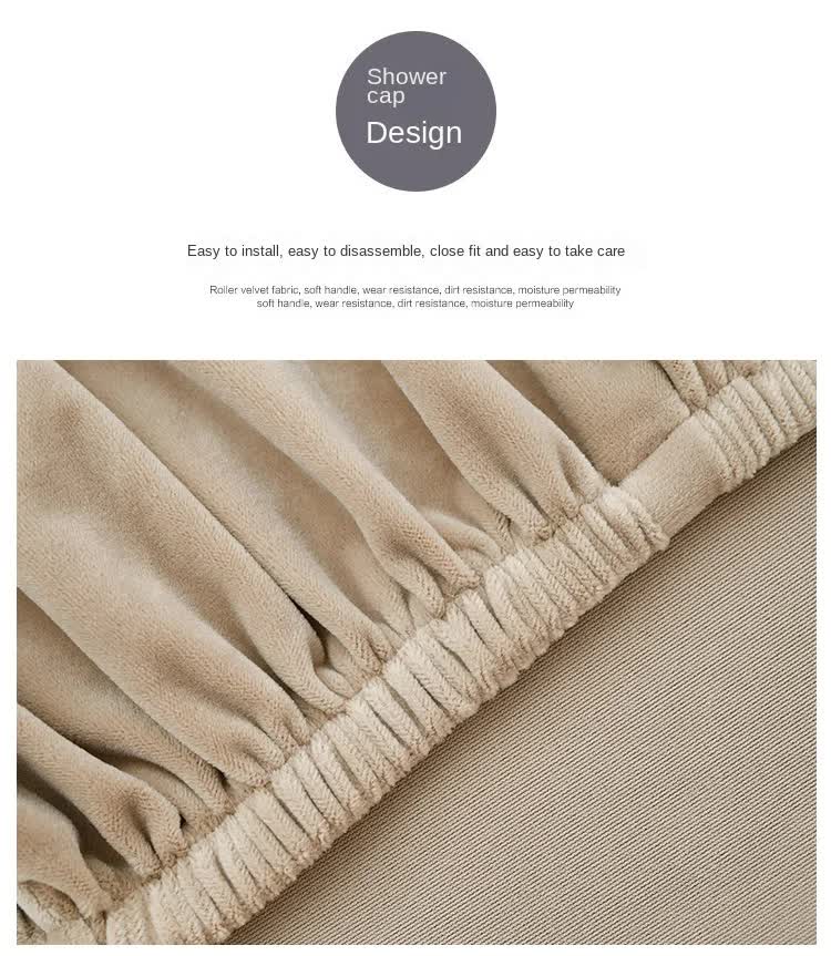 2 Pcs Khaki Elegant Polyester Sofa Cover - Full Protection Against Cat Scratches & Wear