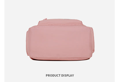 Pink Large Capacity Travel Backpack for Girls - Waterproof School Bag with Detachable Pencil Case