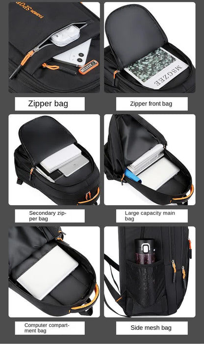 Black And Green Large Capacity Business Backpack for Men and Women - Waterproof Laptop School Bag with Breathable Design