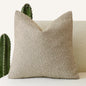 2 Pcs Light Brown Luxury Boucle Pillow Cover - Solid Color Faux Shearling Cushion Case for Sofa, 45x45cm, 230g (Pillow Insert Not Included)
