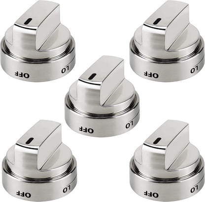 2 Pcs Silver AEZ73453509 Oven Stove Knob Assembly - Stainless Steel Replacement for AEZ72909008, Easy Install & Durable Upgrade