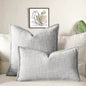 Light Grey Chenille Crosshatch Textured Pillow Covers Set of 2 - Modern Minimalist Sofa Bed Cushion Covers 45x45cm & 30x50cm(without pillow core)