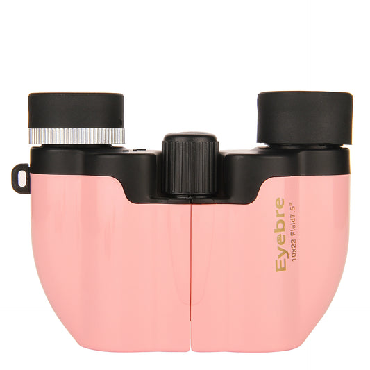 Pink 10x22 Compact Binoculars for Adults - High Definition Lightweight Telescope for Hiking, Travel, and Concerts