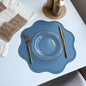 Blue Nordic Style Faux Leather Placemats Set of 4 - Heat-Resistant Waterproof Table Mats 38x38cm(cutlery not included)