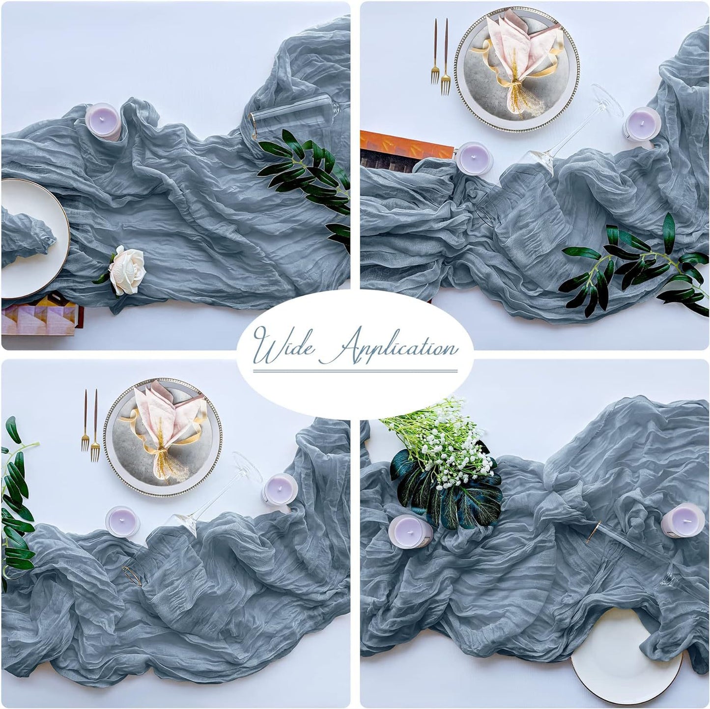 Dark Pink Bohemian Gauze Table Runner 2-Pack - Polyester Fabric for Party and Birthday Table Decor