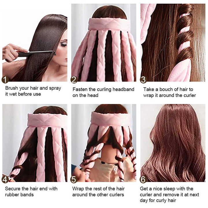 Brown Heatless Octopus Hair Curlers 2-Pack - 50cm Soft Fabric Curling Rods for Effortless, Damage-Free Curls