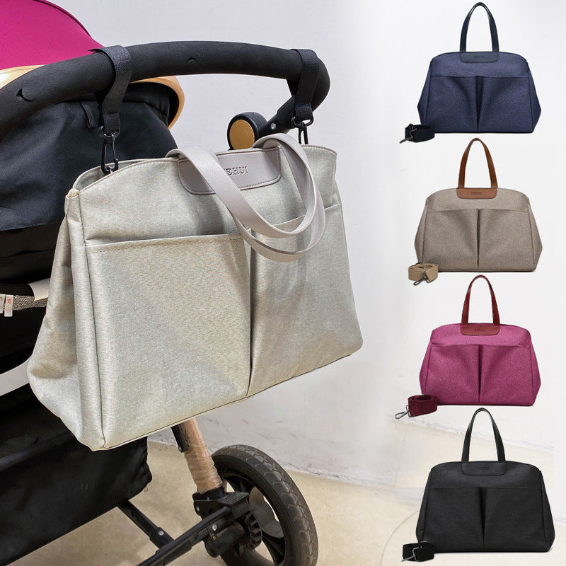 Size Small Khaki Stylish Multi-Function Diaper Bag - Insulated Tote with Shoulder Strap for Baby Essentials