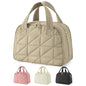 Khaki Large Capacity Travel Toiletry Bag with Wide Opening - Puffy Nylon Makeup Organizer with Waterproof PVC Layer