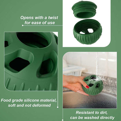 Grey Ball and Black Mold Pet Treat Dispensing Ball and Molding Set - Silicone Dog Chew Toy for Teeth Cleaning and Boredom Relief