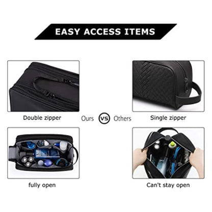 Pink Stylish Waterproof Travel Toiletry Bag Organizer - Large Capacity Shaving Kit & Makeup Case(Makeup is a prop for shooting and is not included)