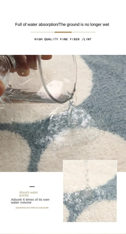 2 Pcs Green And White Foot-Shaped Plush Bath Mat - Non-Slip Absorbent Bathroom Rug for Bedroom and Doorway (50x80cm)