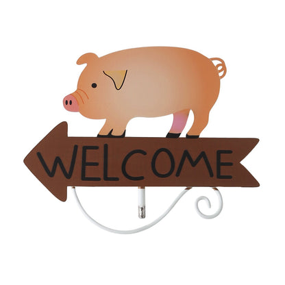 Grey Goat Pattern Charming Metal Garden Stakes | Welcome Yard & Lawn Decor