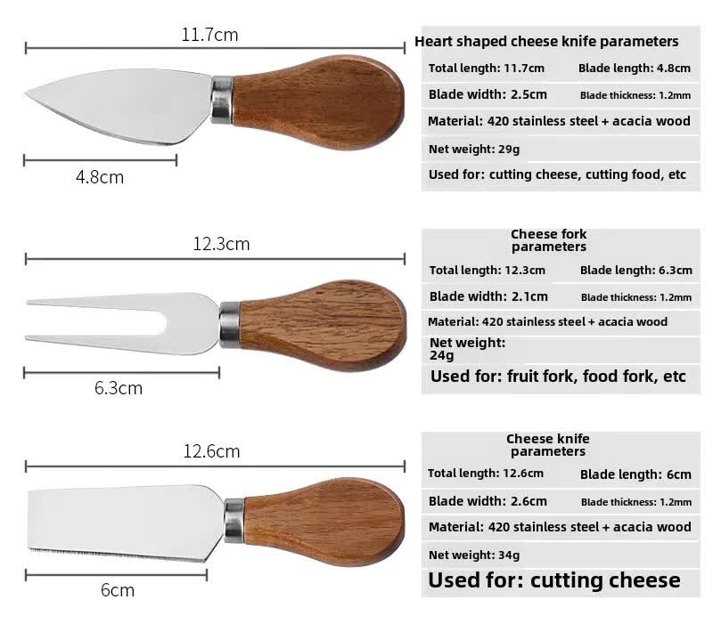 Brown And Black Premium Acacia Wood Cheese Board Set | Charcuterie Platter with 3 Stainless Steel Knives