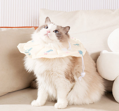 2 Pcs Size L Beige Comfortable Pet Recovery Collar | Waterproof Anti-Lick Collar for Cats & Dogs