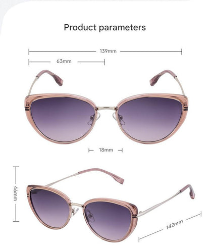 Pink Frame Chic Cat Eye Polarized Sunglasses for Women - Lightweight UV Protection Fashion Eyewear