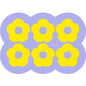 Style 9 Purple And Yellow Flowers Pattern Absorbent Diatomaceous Earth Pet Feeding Mat - Non-Slip & Quick Dry Placemat (50x80cm)