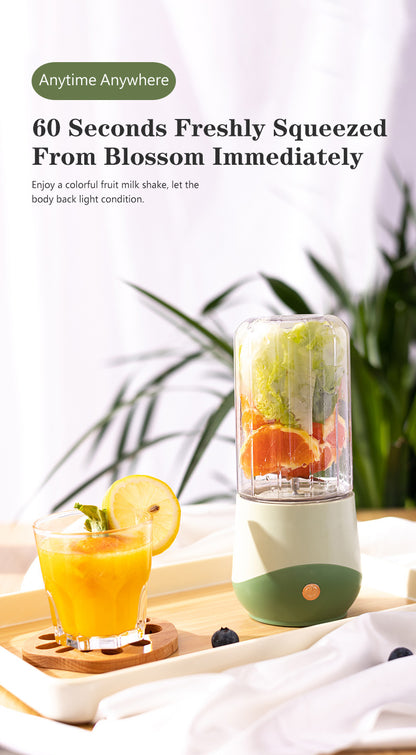 Green Portable USB Blender 500ml - Rechargeable Mini Juicer for Smoothies On-the-Go