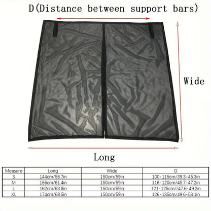 Size L Black Magnetic Car Window Sun Shade Screens & SUV Tailgate Mosquito Net Set - Breathable Bug Protection