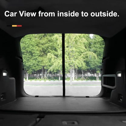 Size L Black Magnetic Car Window Sun Shade Screens & SUV Tailgate Mosquito Net Set - Breathable Bug Protection