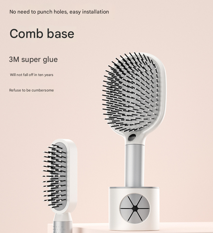 White 3-piece Set Women's Air Cushion Comb for Long Hair Anti-Static Detangling Massage Scalp Comb Portable Fluffy Styling Brush