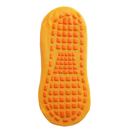 Ten Pairs Of Yellow Kids Non-Slip Trampoline Socks  for Playground Early Education and Yoga Unisex Anti-Skid Floor Socks for 1-5 Years