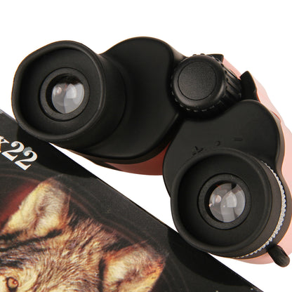 Black 10x22 Compact Binoculars - High-Magnification Multi-Color Portable Telescope for Hiking, Travel & Concerts