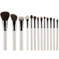 White 13-Piece Makeup Brush Set - Professional Eyeshadow, Concealer, Powder & Blush Brushes with Soft Fiber Bristles