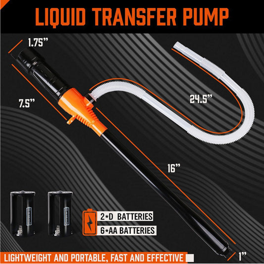 Battery-Powered Electric Oil Pump - 46x11x6cm Fuel Extraction Pump for Car Fuel Tanks