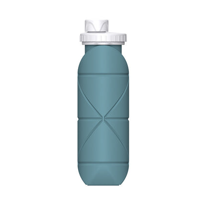 Eucalyptus Green Portable Silicone Collapsible Water Bottle - Foldable Sports Cup for Cycling and Outdoor Fitness
