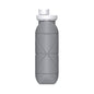 Grey Portable Silicone Collapsible Water Bottle - Foldable Sports Cup for Cycling and Outdoor Fitness