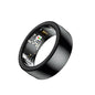 Black Round 0.81inch Smart Ring with Heart Rate and Sleep Tracking - IP68 Waterproof Fitness Tracker with Step Counter
