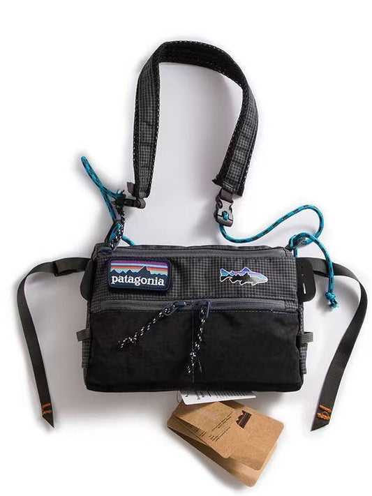 Black Unisex Sports Sling Bag - Casual Fishing Crossbody Bag with Workwear Style for Phone Storage
